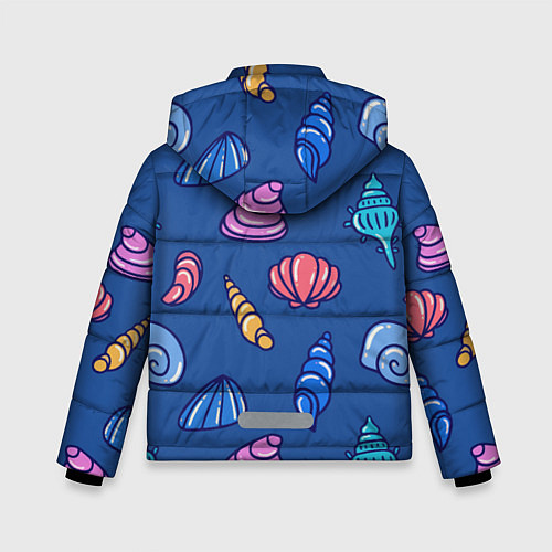 Зимняя куртка для мальчика Паттерн из морских раковин / 3D-Красный – фото 2