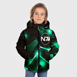 Куртка зимняя для мальчика Mass Effect разлом плит, цвет: 3D-черный — фото 2