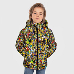Куртка зимняя для мальчика Симпсоны все Герои, цвет: 3D-черный — фото 2