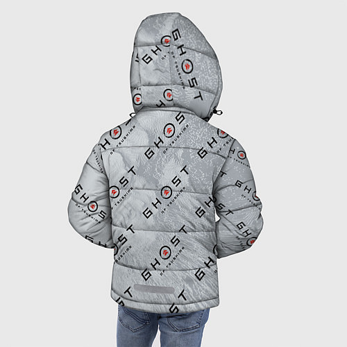 Зимняя куртка для мальчика Призрак Цусимы узор / 3D-Светло-серый – фото 4