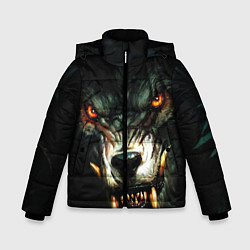 Куртка зимняя для мальчика Злой волк с длинными клыками, цвет: 3D-черный