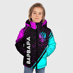Куртка зимняя для мальчика Варвара и неоновый герб России: символ и надпись в, цвет: 3D-черный — фото 2