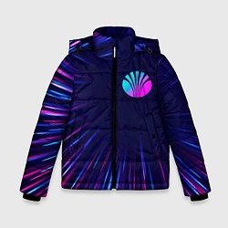 Куртка зимняя для мальчика Daewoo neon speed lines, цвет: 3D-черный