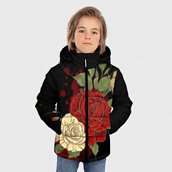 Куртка зимняя для мальчика Прекрасные розы, цвет: 3D-черный — фото 2