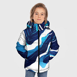 Куртка зимняя для мальчика Синие разводы краски, цвет: 3D-светло-серый — фото 2