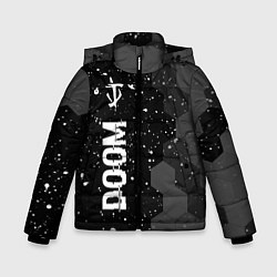 Зимняя куртка для мальчика Doom glitch на темном фоне: по-вертикали