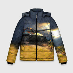 Куртка зимняя для мальчика Танк Е100, цвет: 3D-светло-серый