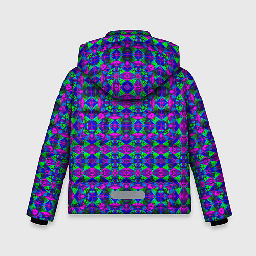 Зимняя куртка для мальчика Калейдоскопический неоновый узор / 3D-Светло-серый – фото 2