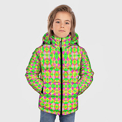 Куртка зимняя для мальчика Желтый, зеленый, малиновый калейдоскопический неон, цвет: 3D-красный — фото 2