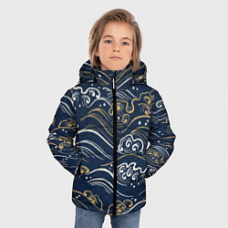 Куртка зимняя для мальчика Японский узор волны, цвет: 3D-красный — фото 2