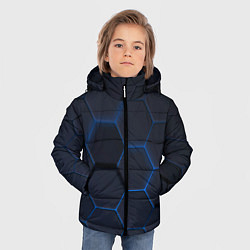 Куртка зимняя для мальчика Неоновая броня голубая, цвет: 3D-красный — фото 2