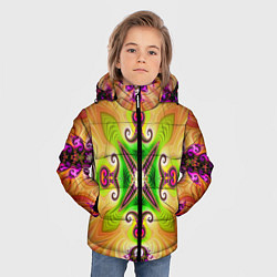 Куртка зимняя для мальчика Яркий фрактальный узор, цвет: 3D-черный — фото 2