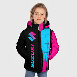 Куртка зимняя для мальчика Suzuki - neon gradient: по-вертикали, цвет: 3D-черный — фото 2