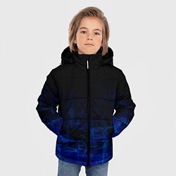 Куртка зимняя для мальчика Однотонный черный и темно синий гранжевый градиент, цвет: 3D-черный — фото 2