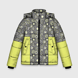 Куртка зимняя для мальчика Абстрактный узор с неоновыми вставками, цвет: 3D-светло-серый