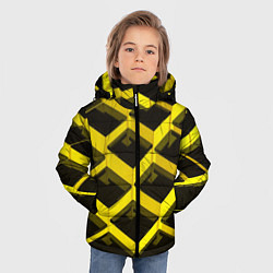 Куртка зимняя для мальчика Желтые ступеньки, цвет: 3D-светло-серый — фото 2