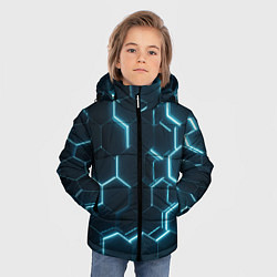 Куртка зимняя для мальчика Сияние сот, цвет: 3D-светло-серый — фото 2