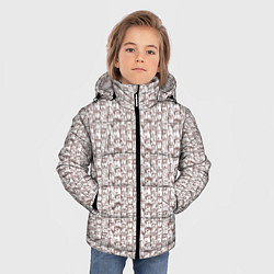 Куртка зимняя для мальчика Лица в квадрате, цвет: 3D-черный — фото 2