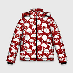 Куртка зимняя для мальчика Череп и кровь, цвет: 3D-светло-серый
