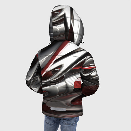 Зимняя куртка для мальчика Блестящие фигуры / 3D-Светло-серый – фото 4