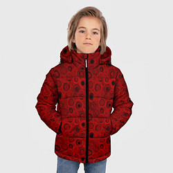 Куртка зимняя для мальчика Красный абстрактный узор, цвет: 3D-черный — фото 2
