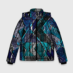 Куртка зимняя для мальчика Сине - черная гранжевая абстракция, цвет: 3D-светло-серый