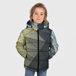 Куртка зимняя для мальчика Абстрактная сетка из множества фигур, цвет: 3D-светло-серый — фото 2