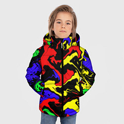 Куртка зимняя для мальчика Яркие абстрактные краски, цвет: 3D-красный — фото 2
