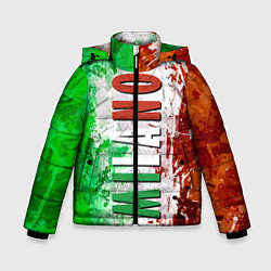 Куртка зимняя для мальчика Флаг Италии - кляксы, цвет: 3D-красный