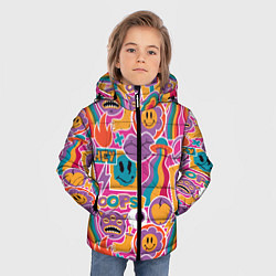 Куртка зимняя для мальчика Психоделические страшилки, цвет: 3D-светло-серый — фото 2