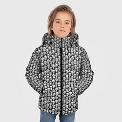 Куртка зимняя для мальчика Череп со зрачками, цвет: 3D-черный — фото 2