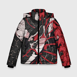 Куртка зимняя для мальчика Японская змея уроборос, цвет: 3D-светло-серый
