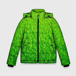 Куртка зимняя для мальчика Трава зеленая, цвет: 3D-светло-серый