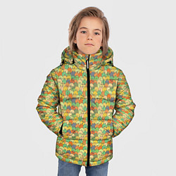 Куртка зимняя для мальчика Человечки с заячьими ушками, цвет: 3D-светло-серый — фото 2