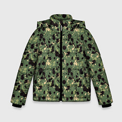 Куртка зимняя для мальчика Милитари клякса мини, цвет: 3D-черный