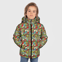 Куртка зимняя для мальчика Монстрики, животные и пришельцы, цвет: 3D-светло-серый — фото 2