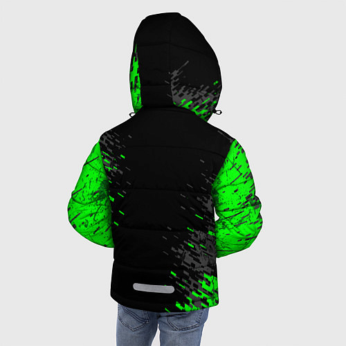 Зимняя куртка для мальчика Билли Айлиш зелёная краска / 3D-Светло-серый – фото 4