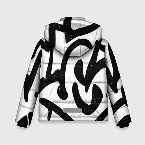 Зимняя куртка для мальчика Хаотичные узоры в стиле граффити / 3D-Светло-серый – фото 2