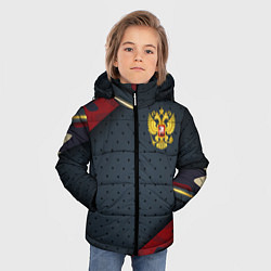 Куртка зимняя для мальчика Герб России черно-красный камуфляж, цвет: 3D-светло-серый — фото 2
