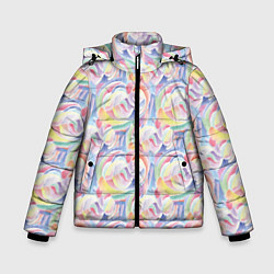 Куртка зимняя для мальчика Акварельные пузыри, цвет: 3D-светло-серый