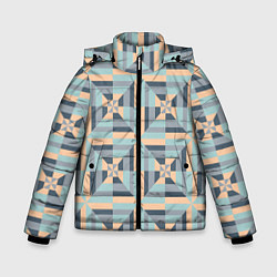 Куртка зимняя для мальчика Геометрическая мозаика плитка, цвет: 3D-светло-серый