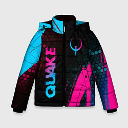 Куртка зимняя для мальчика Quake - neon gradient: надпись, символ, цвет: 3D-черный