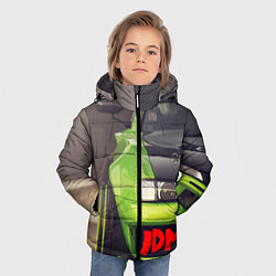 Куртка зимняя для мальчика JDM машина зеленая тюнингованная, цвет: 3D-черный — фото 2