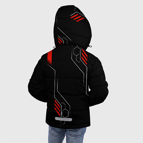 Зимняя куртка для мальчика Samurai - Красный техно - Киберпанк / 3D-Светло-серый – фото 4