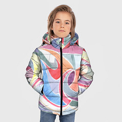 Куртка зимняя для мальчика Буйство красок акварель, цвет: 3D-черный — фото 2