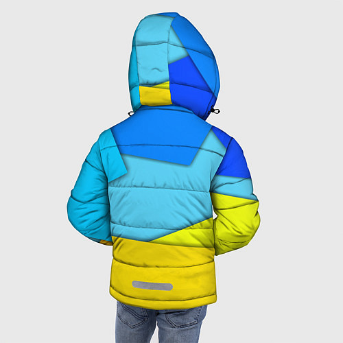 Зимняя куртка для мальчика Простой геометрический фон / 3D-Светло-серый – фото 4