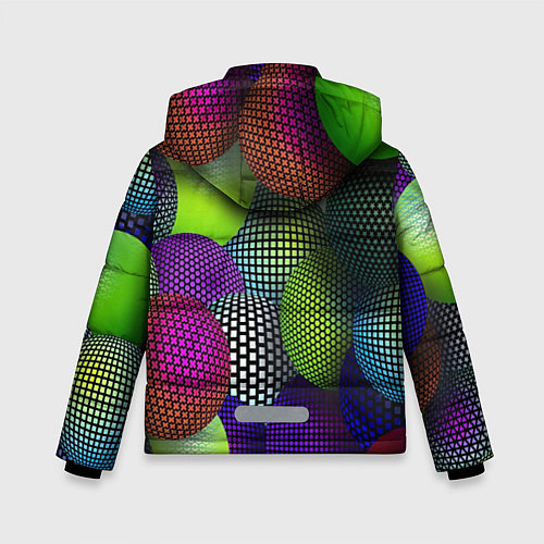 Зимняя куртка для мальчика Трехмерные разноцветные шары / 3D-Красный – фото 2