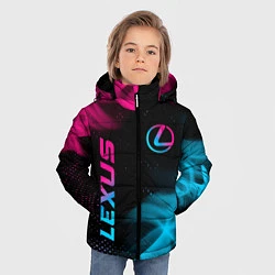 Куртка зимняя для мальчика Lexus - neon gradient: надпись, символ, цвет: 3D-черный — фото 2