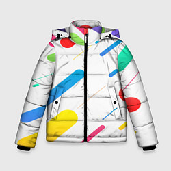 Зимняя куртка для мальчика Разноцветные круги и полосы