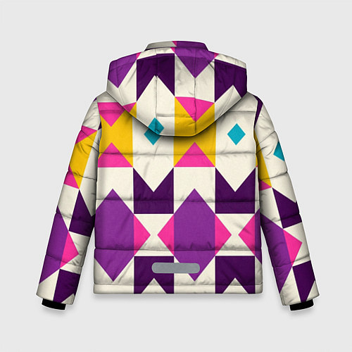 Зимняя куртка для мальчика Геометрический цветной орнамент / 3D-Красный – фото 2